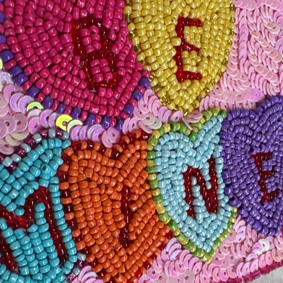 Sweethearts Ankle Socks & Be Mine Heart Beaded Pouch with Pink Sequins New - Picture 7 of 7